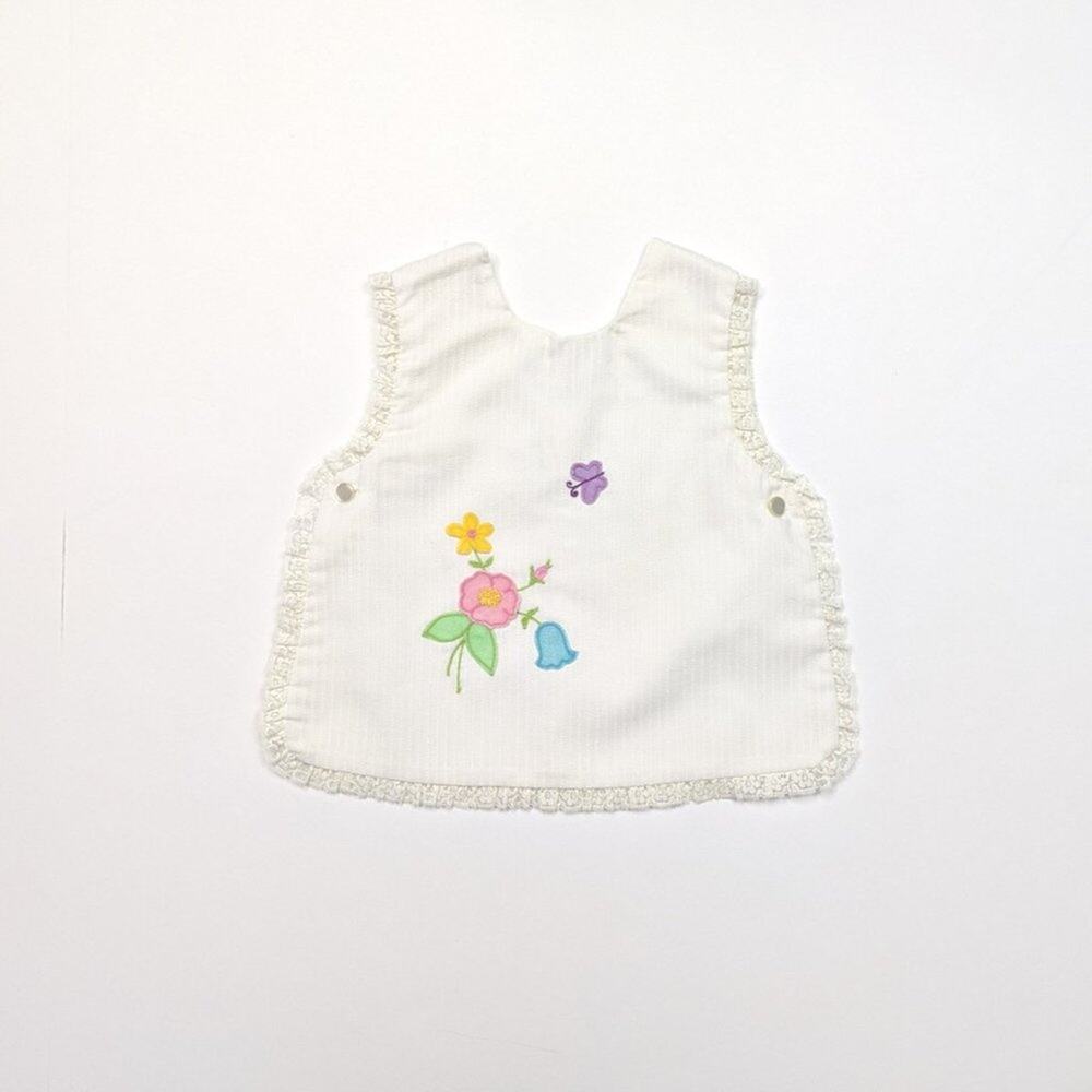 Vintage Grace Top Baby Girls Size 6-9m White Open Side Shirt